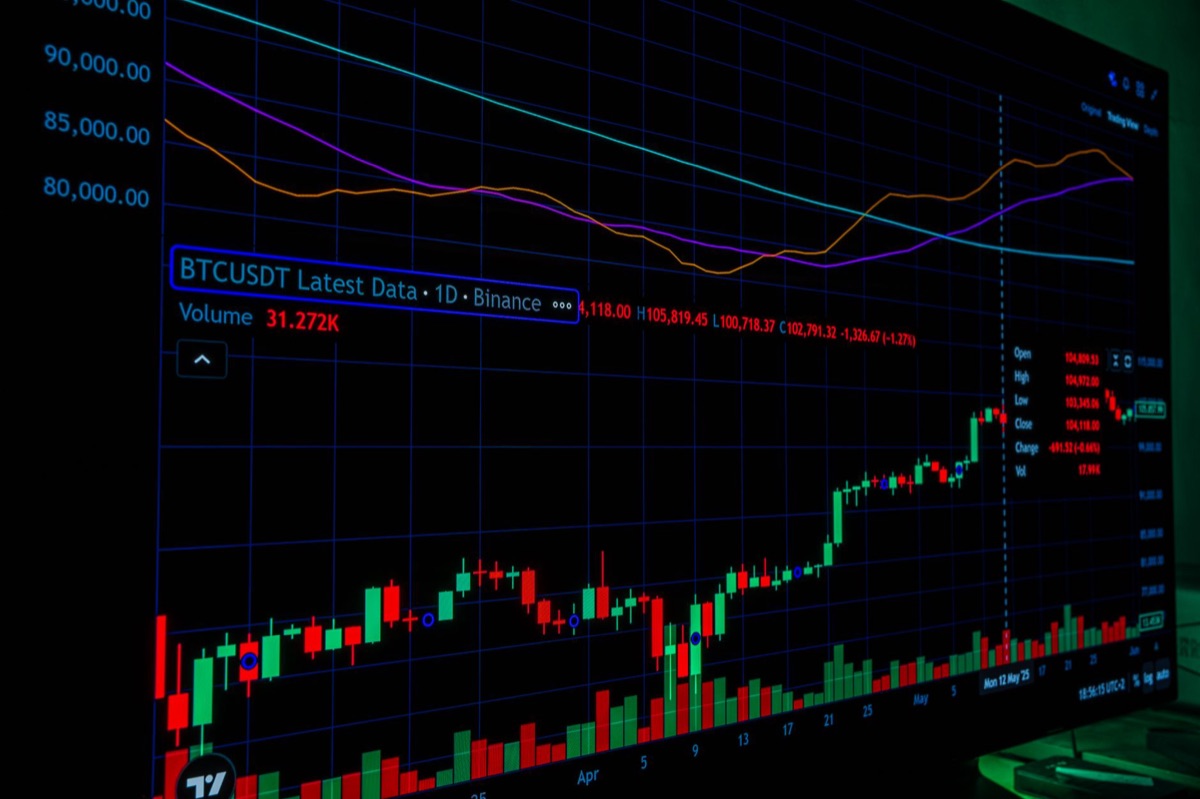 schermo di un'interfaccia di trading per criptovalute
